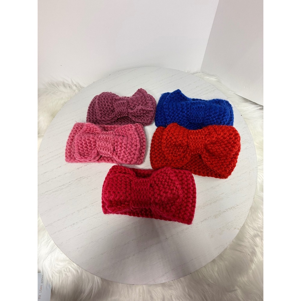 Kids Knit Headband Bow Ear Warmer Winter Warm Stretch Crochet Ear Muffs